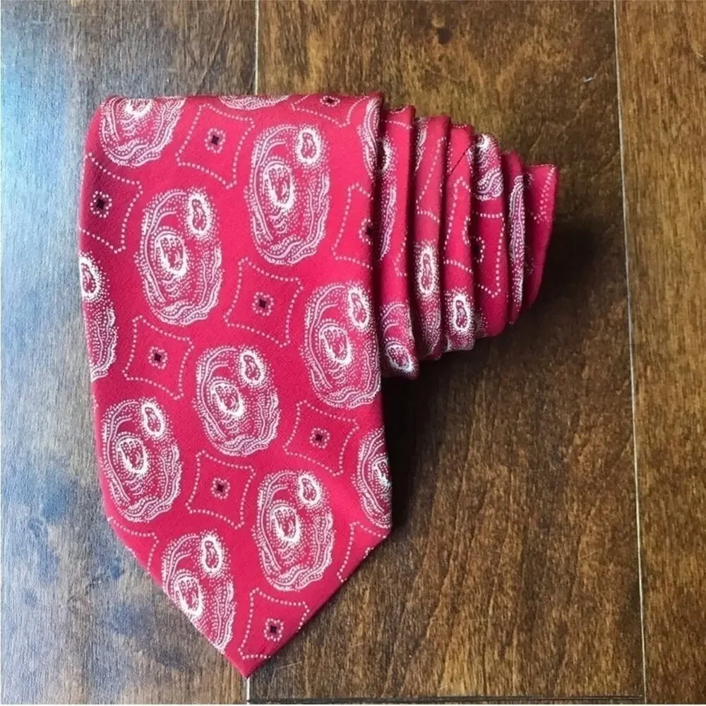 Vintage Erremio Tie, Red Abstract 100% Silk, Handmade in Italy